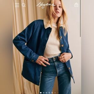 NWT WILL Blue Jacket with White Collar